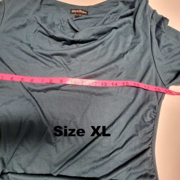 Blue Long Sleeve Top, Cowl Neck Comfy Loose Top - Size M, Size XL - NEW! - Picture 10 of 16